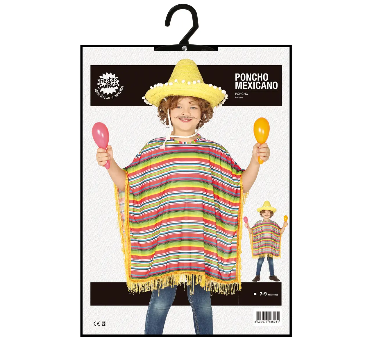 Mexicansk poncho – kostume til drenge