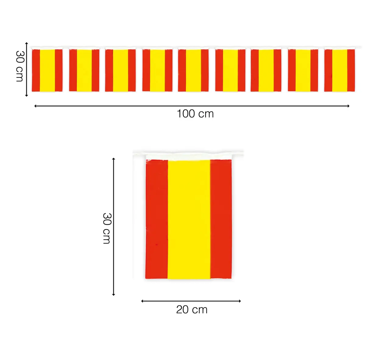 Pose med 50 m spanske flag, plastik, 20 × 30 cm