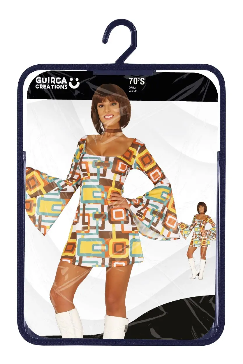 Disco – kostume til damer, flerfarvet, model 88549