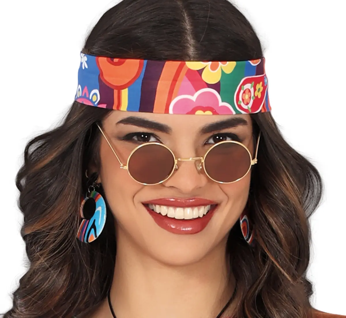 Hippie – kostume til damer, flerfarvet, model 89033
