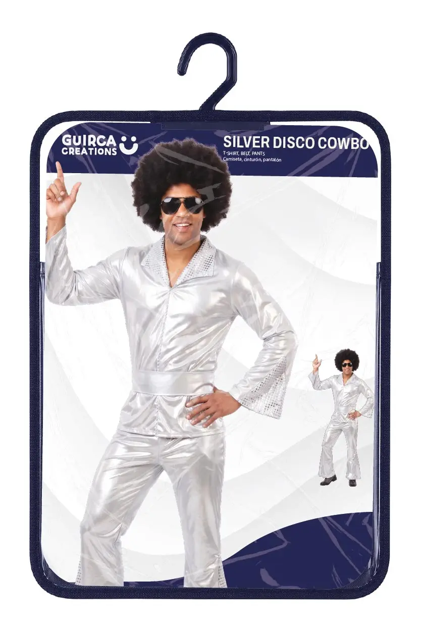 Discocowboy i sølv – kostume til herrer