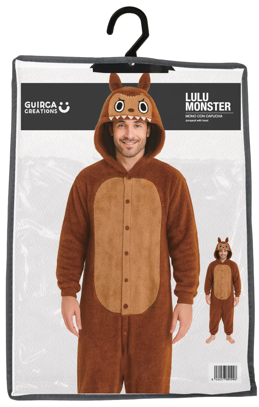 Brun Lulu-monsterpyjamas – kostume til herrer