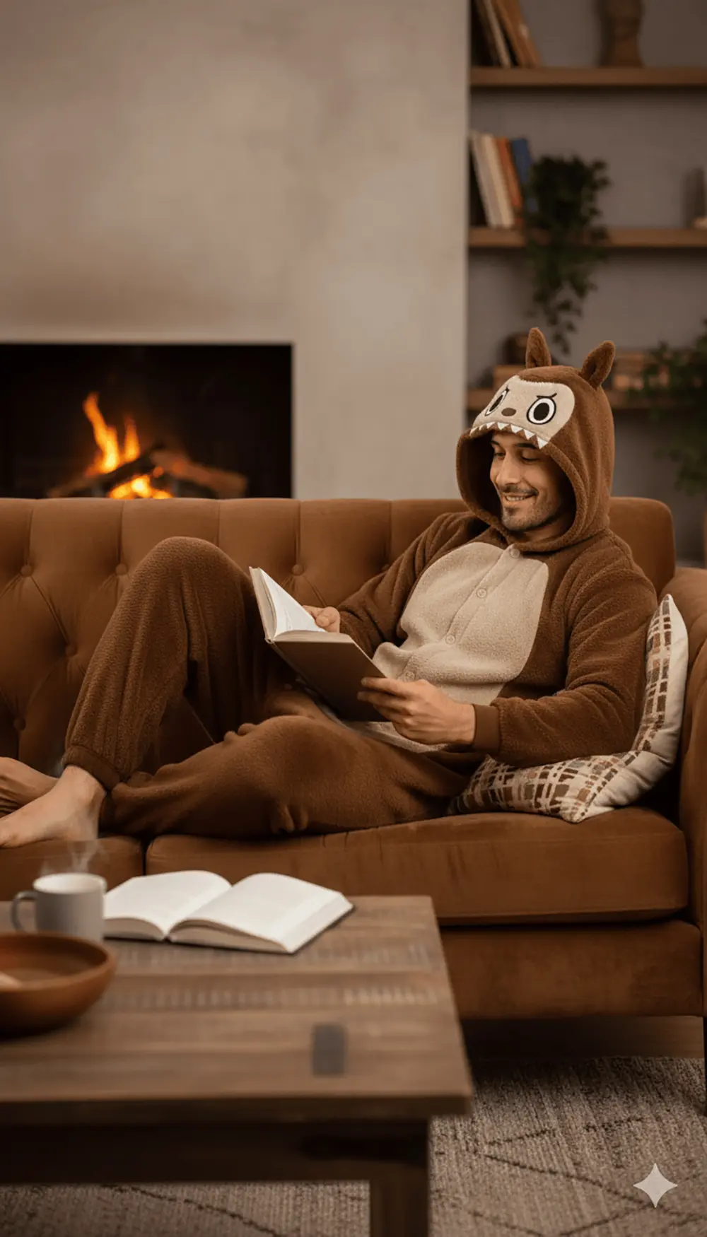 Brun Lulu-monsterpyjamas – kostume til herrer