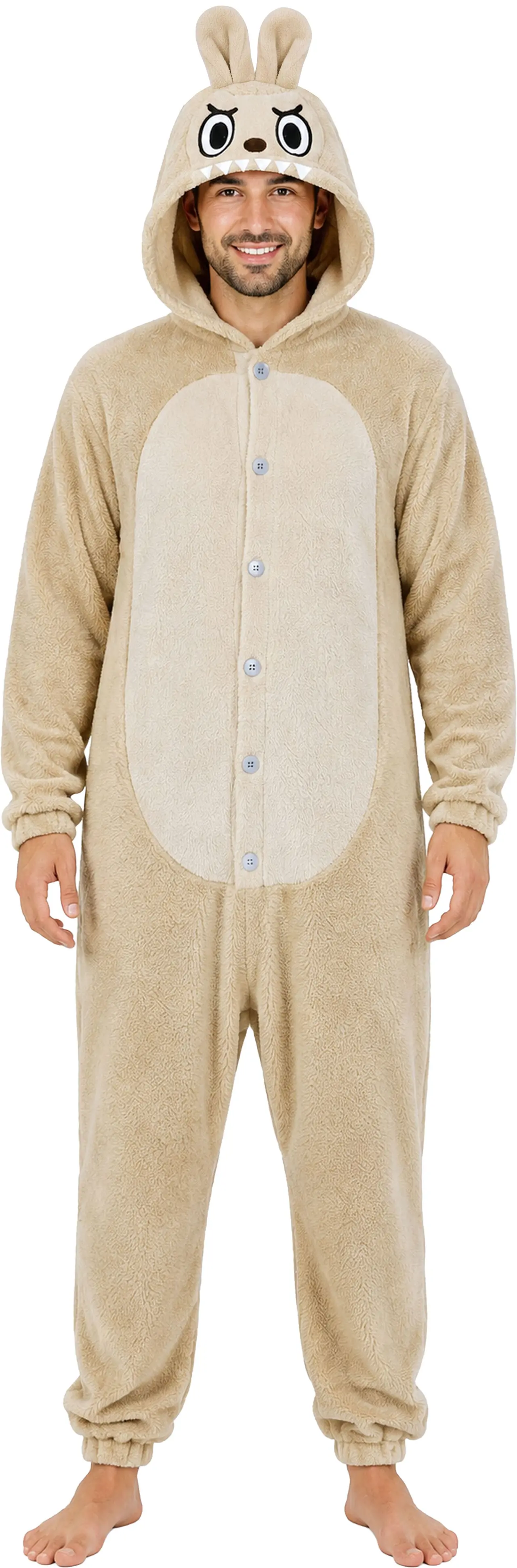 Beige Lulu-monsterpyjamas – kostume til herrer