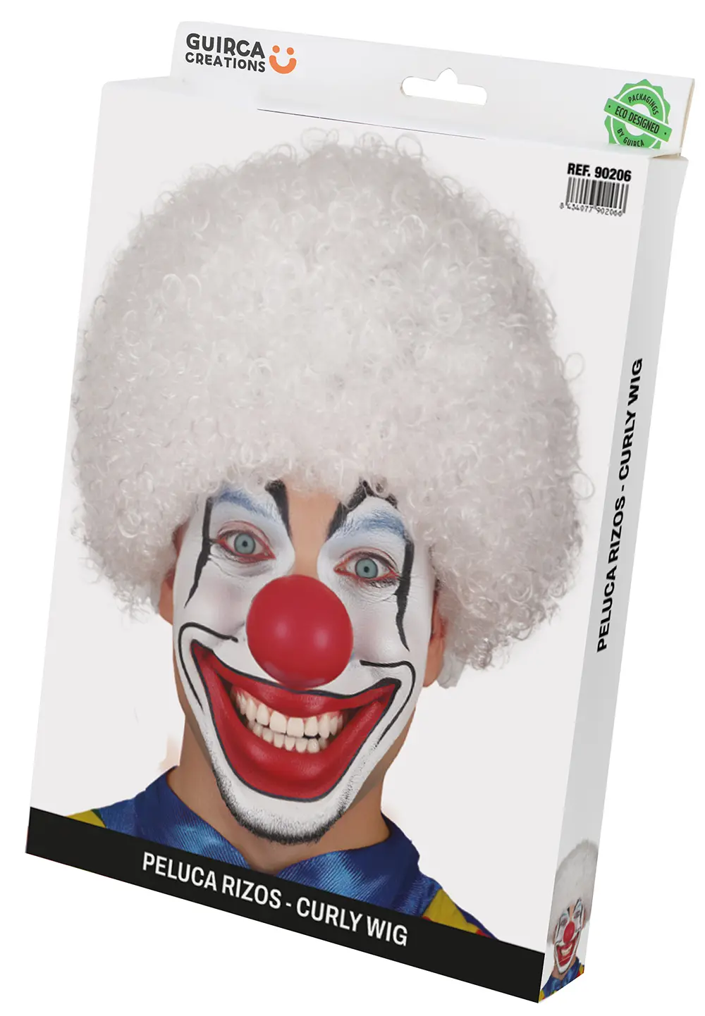 Hvid krøllet paryk