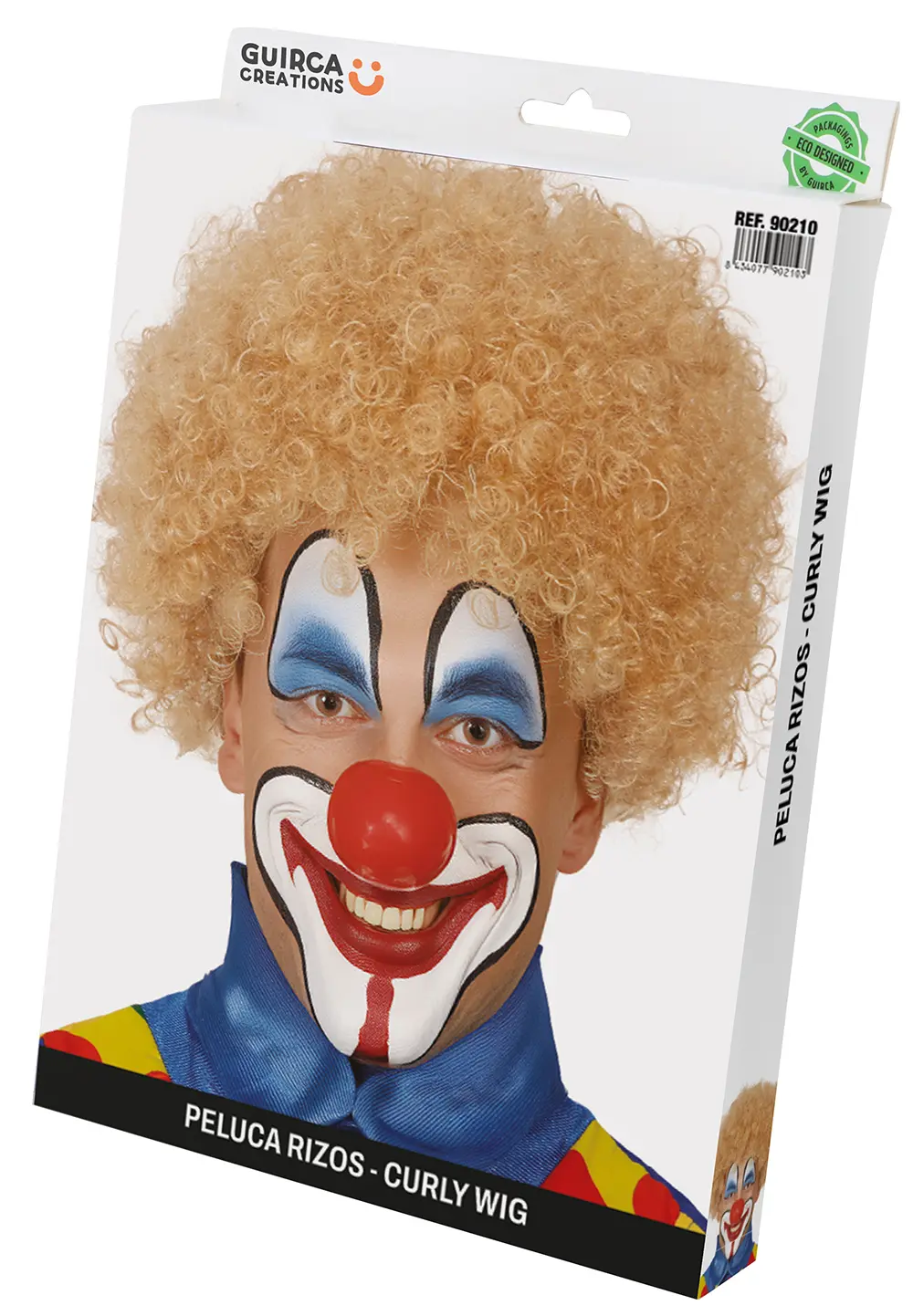 Blond krøllet paryk