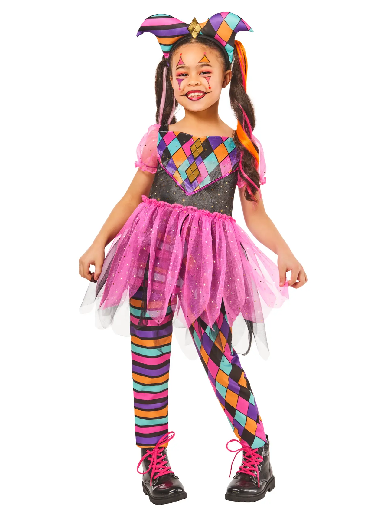Harlekinpige – kostume til piger