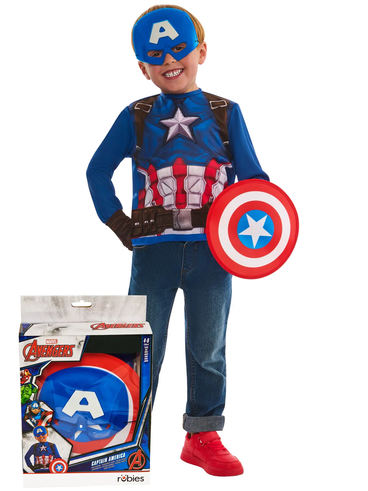 Captain America udklædningssæt – kostume til børn, XS