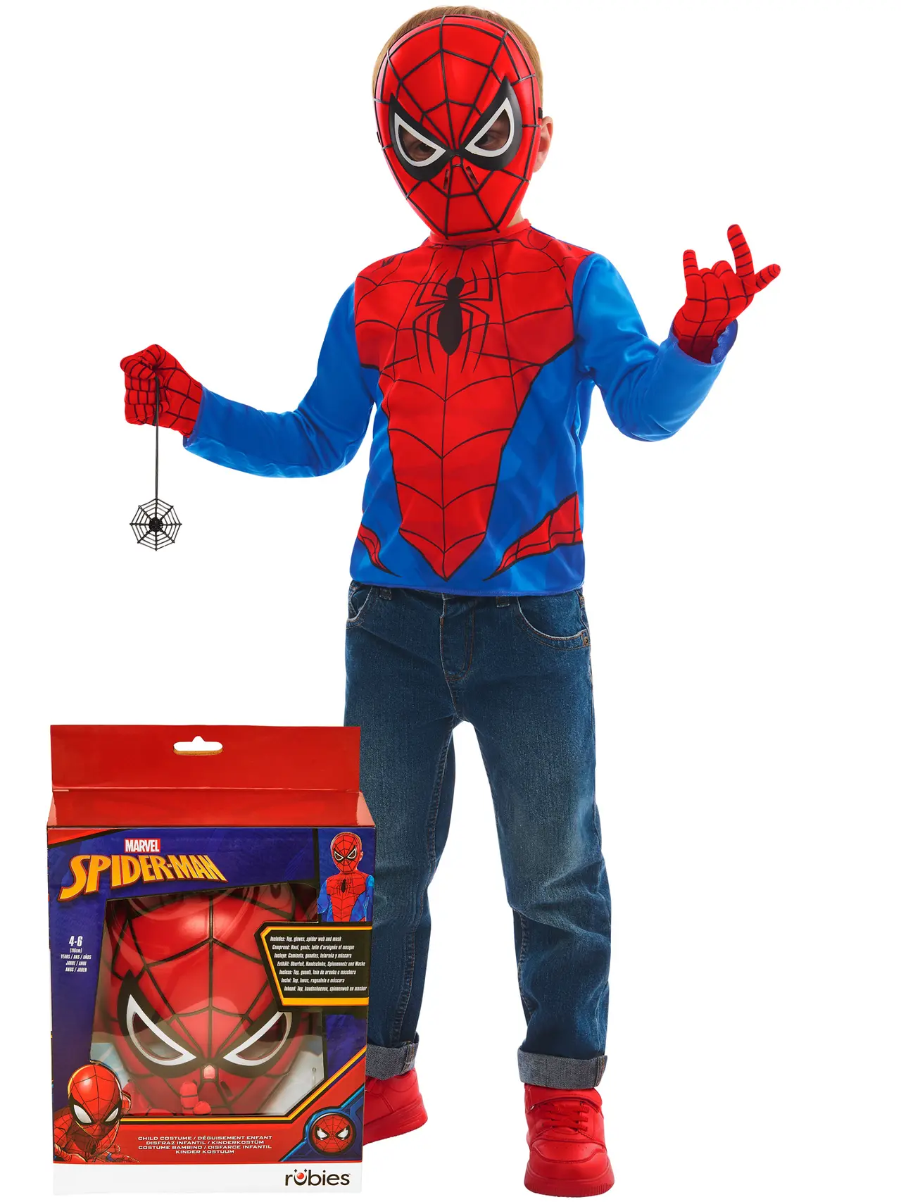 Spider-Man udklædningssæt – kostume til børn, XS