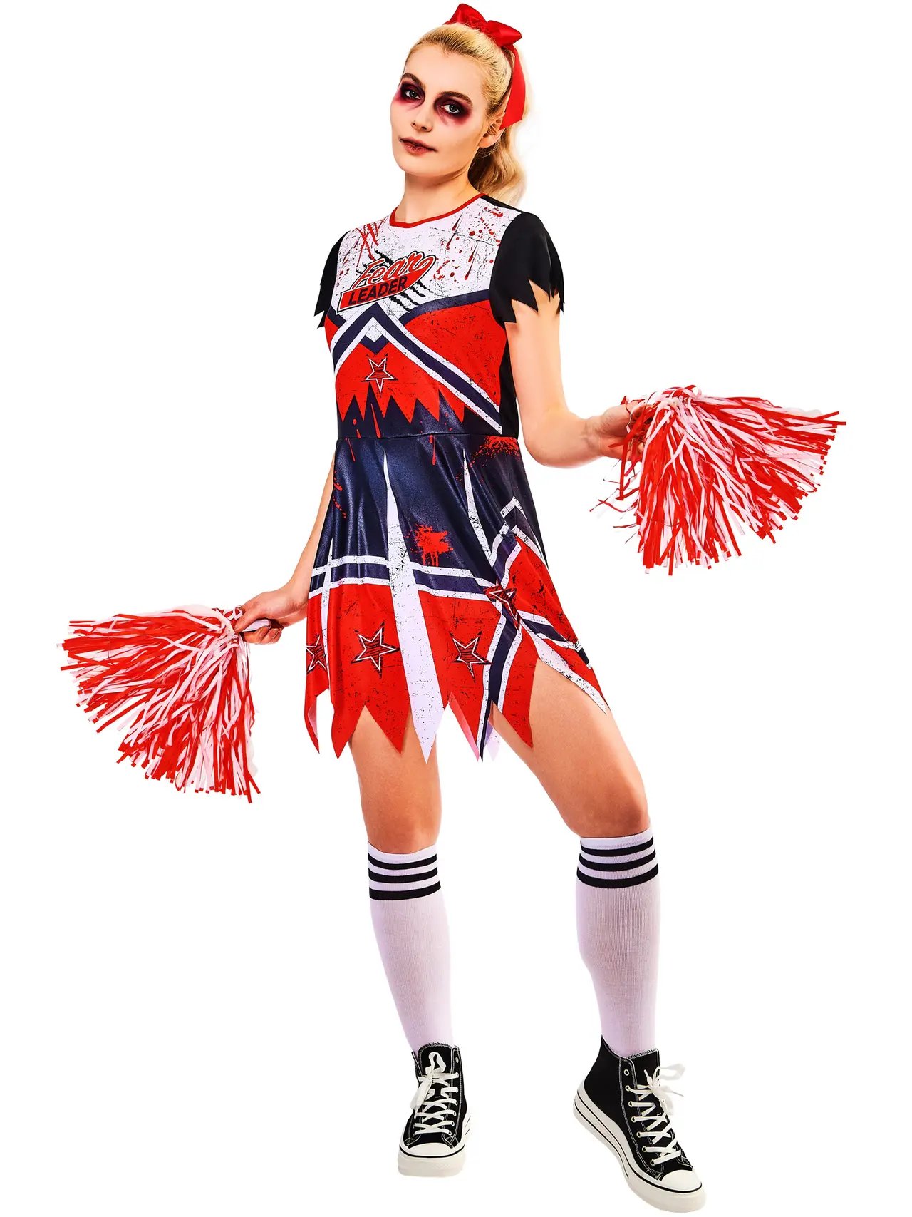 Zombie-cheerleader – kostume til damer, UK 6-8-UK 16-18