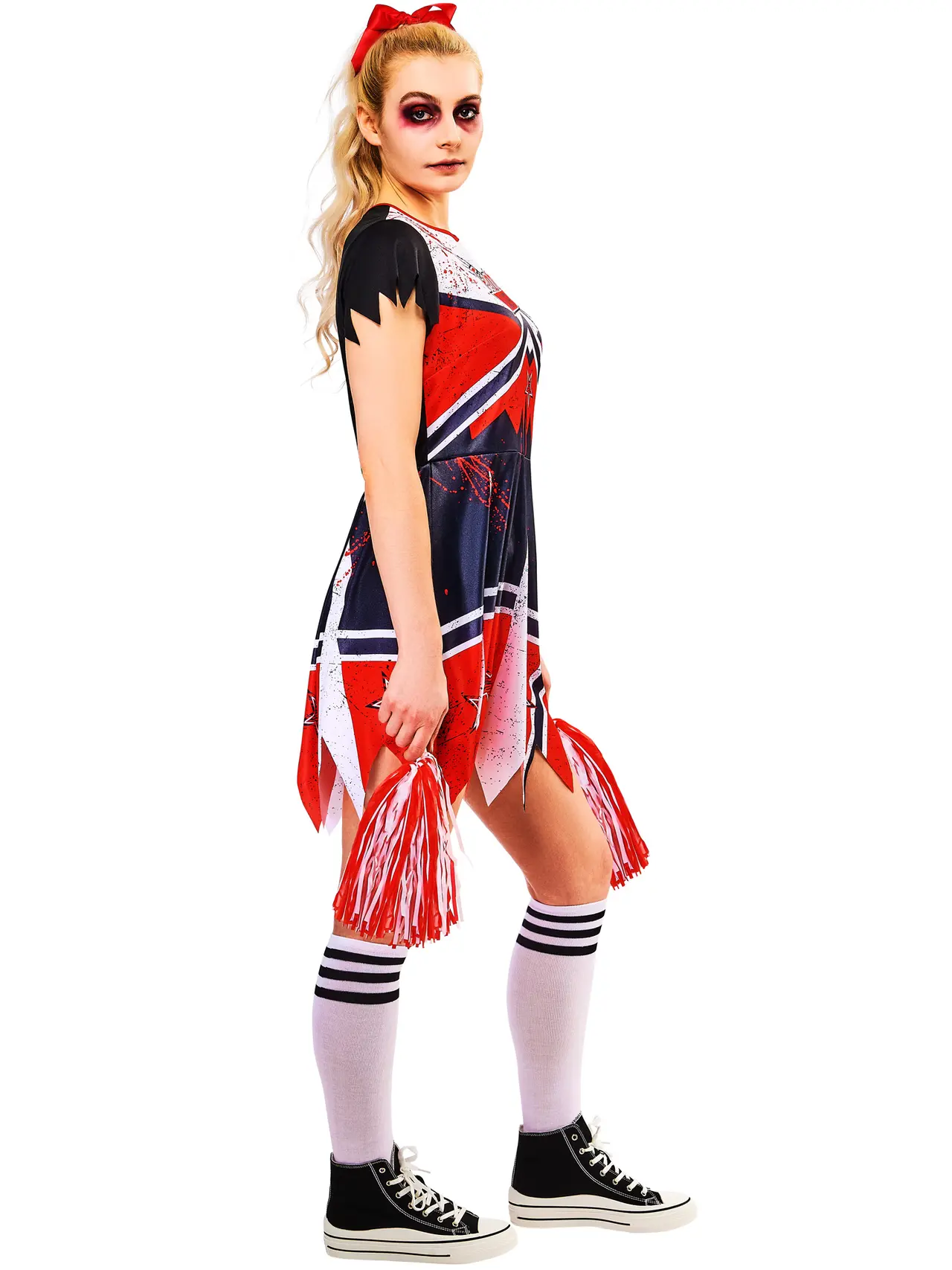 Zombie-cheerleader – kostume til damer, UK 6-8-UK 16-18