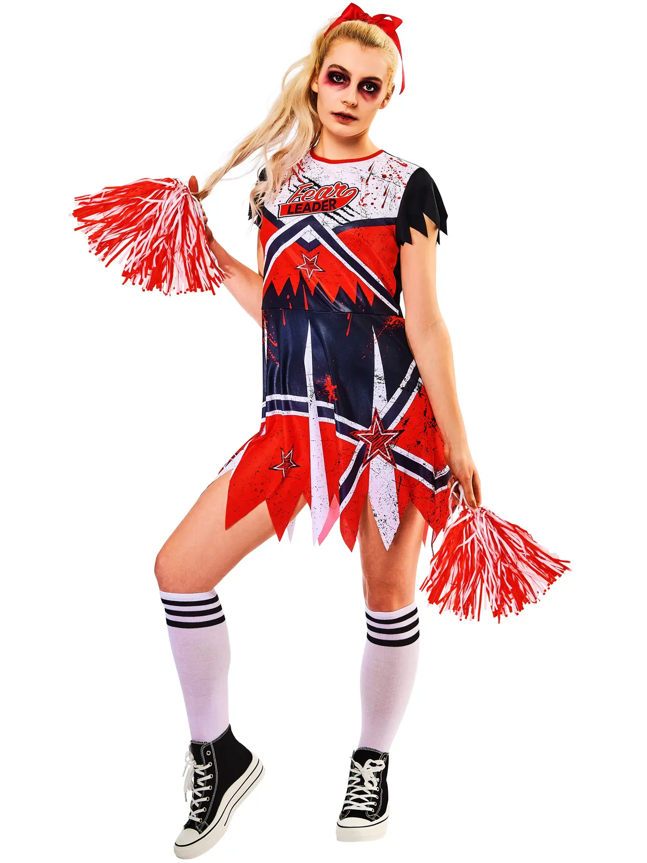 Zombie-cheerleader – kostume til damer, UK 6-8-UK 16-18