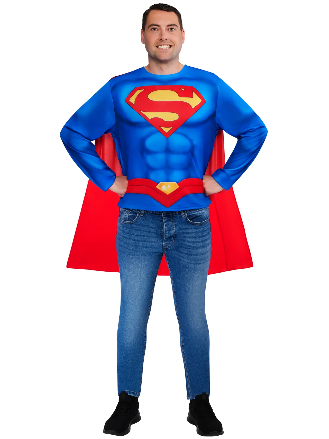 Superman-trøje med kappe – kostume til herrer