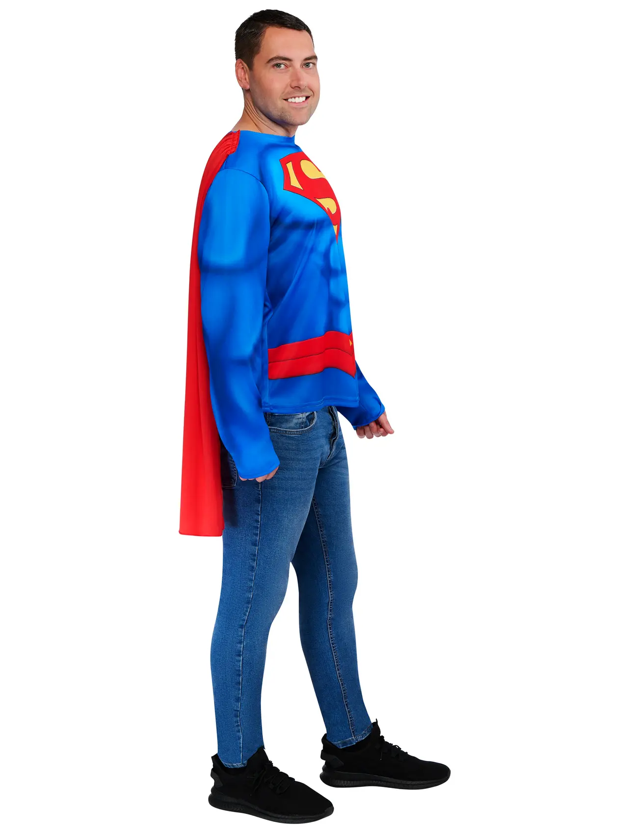 Superman-trøje med kappe – kostume til herrer
