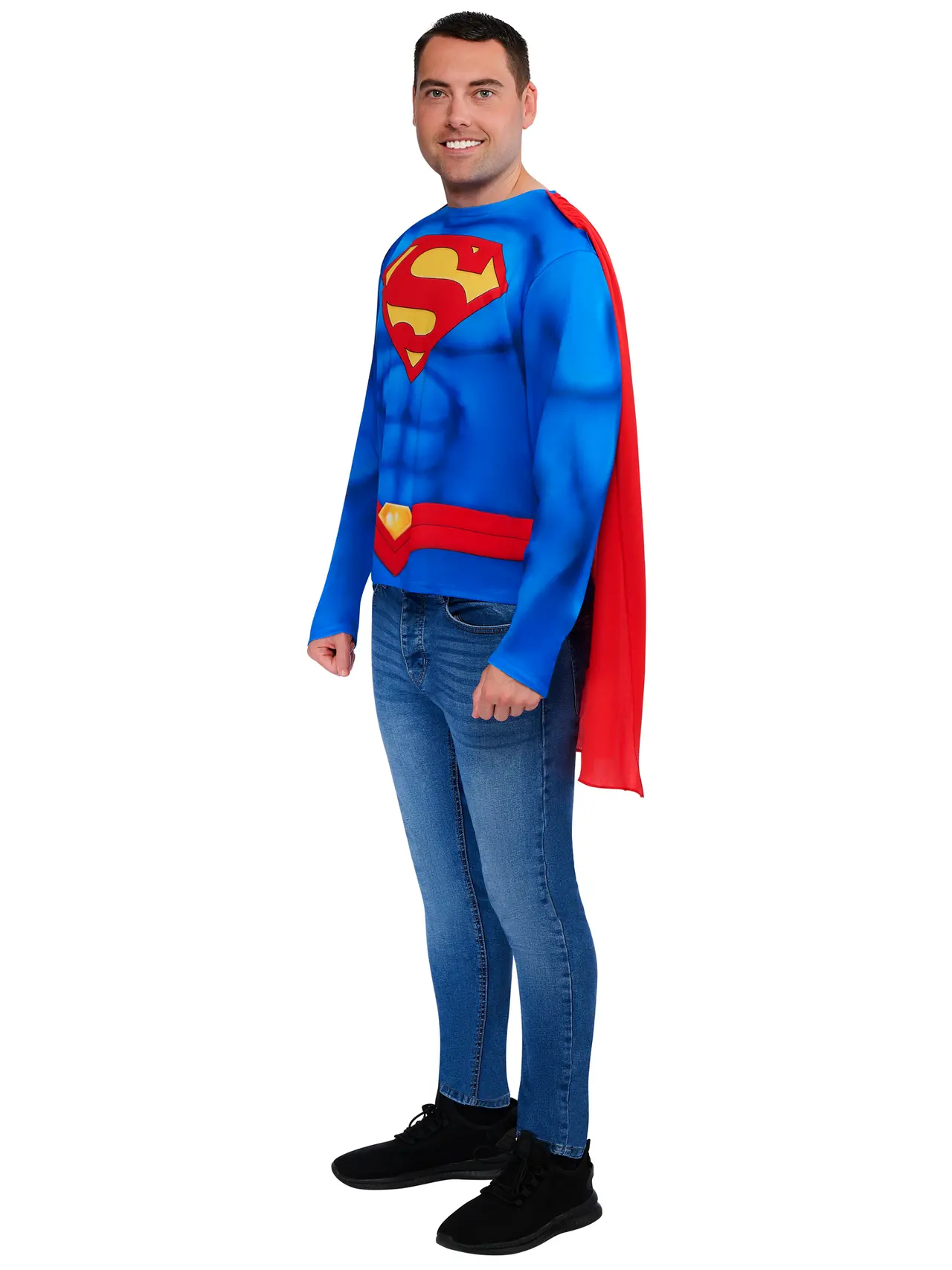 Superman-trøje med kappe – kostume til herrer