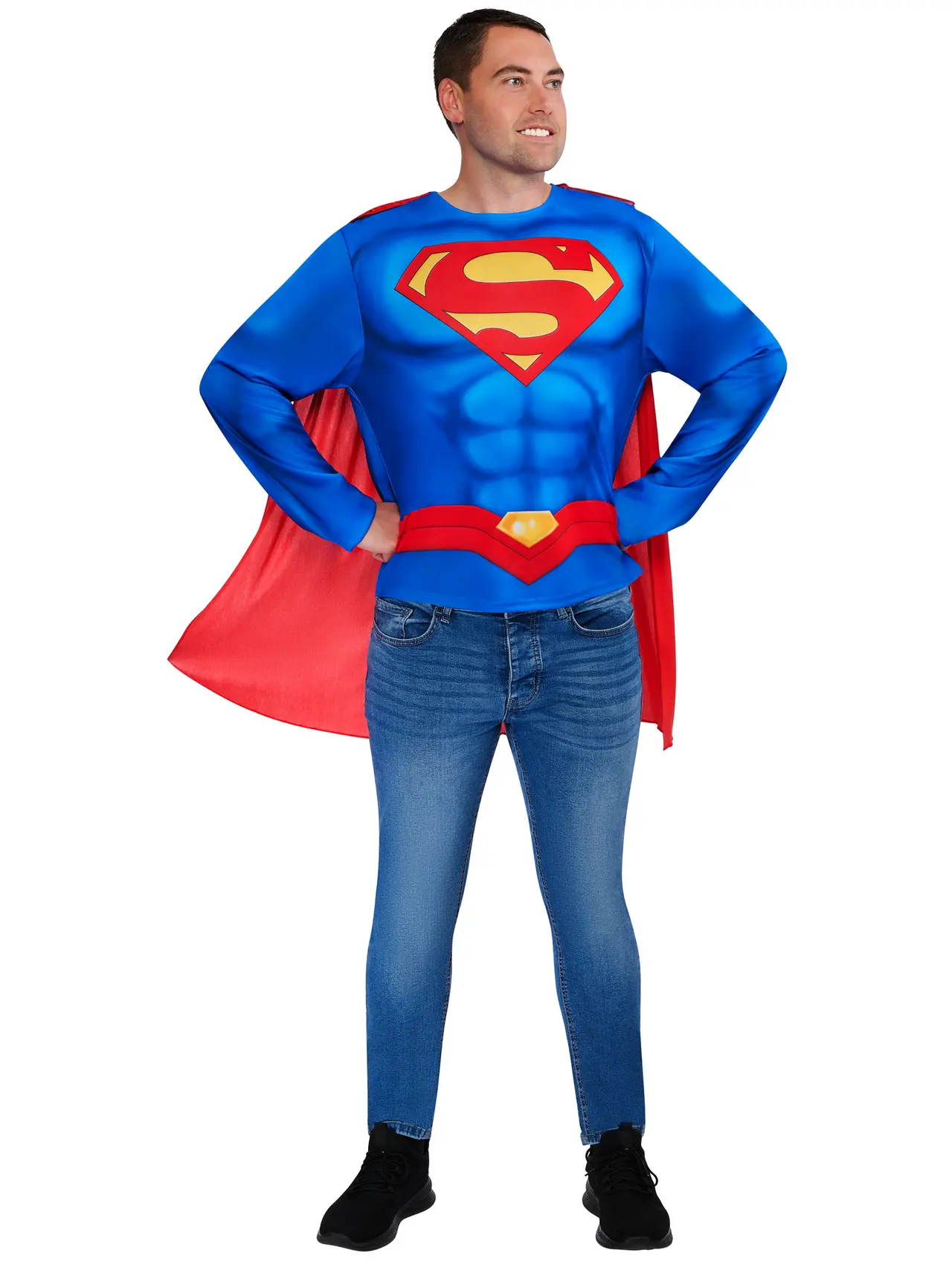 Superman-trøje med kappe – kostume til herrer