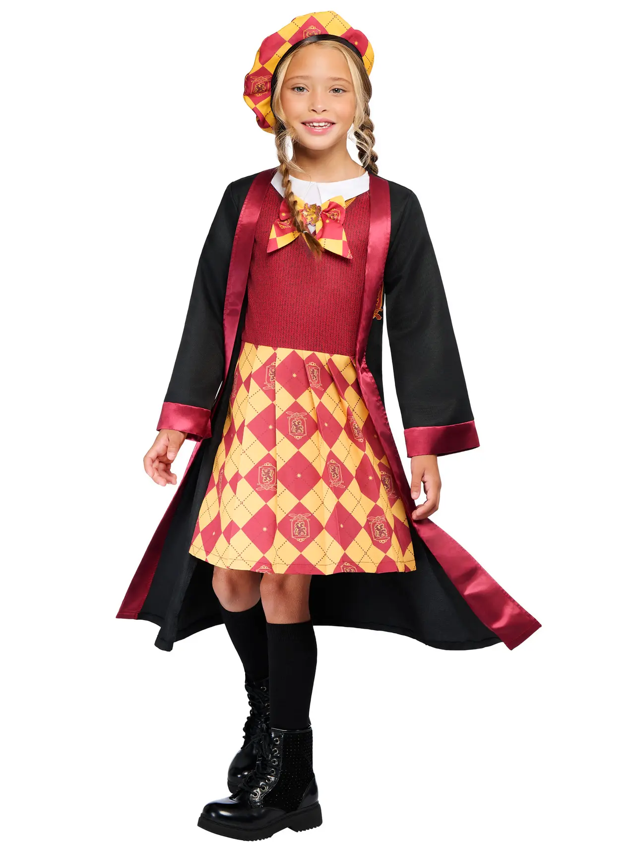 Gryffindor-kjole med kappe deluxe – kostume til piger