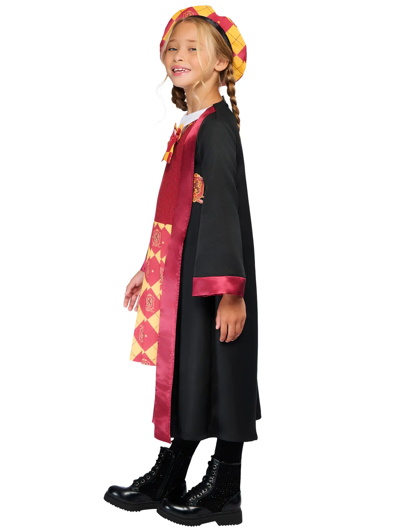 Gryffindor-kjole med kappe deluxe – kostume til piger