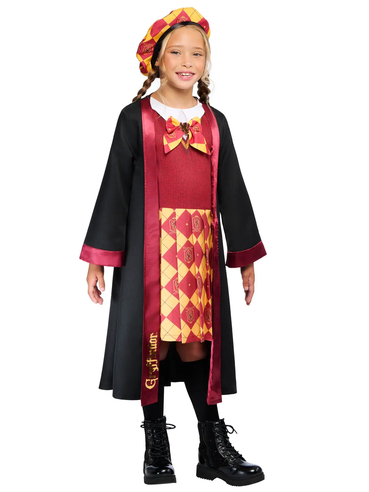 Gryffindor-kjole med kappe deluxe – kostume til piger