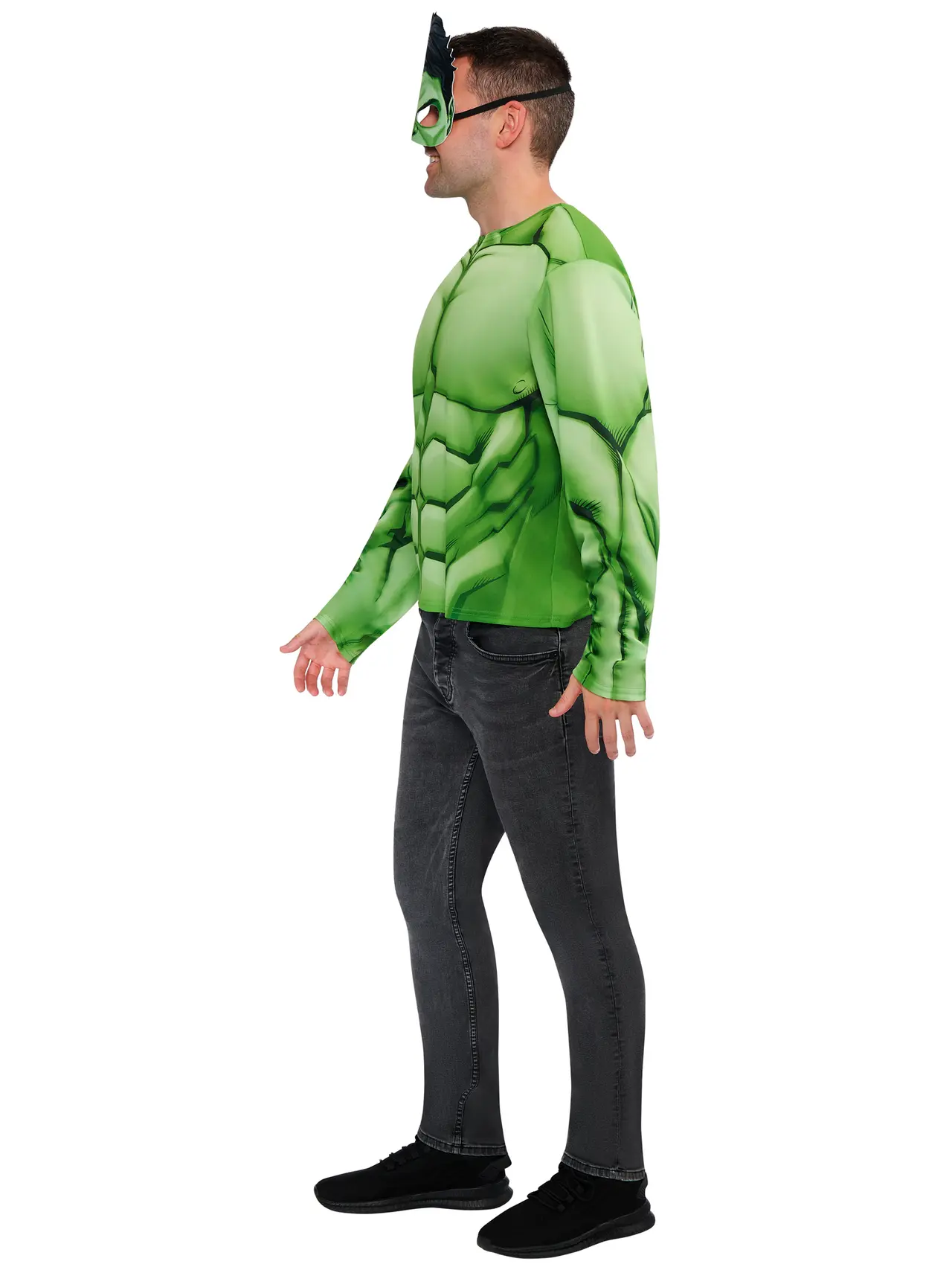Hulk-top med halvmaske – kostume til herrer