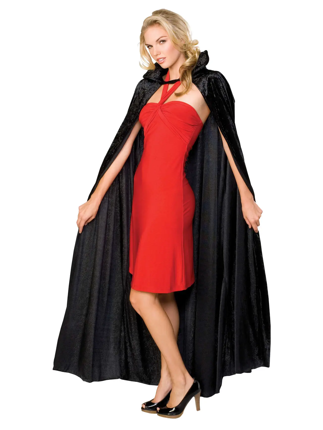 Lang kappe i crushed velvet