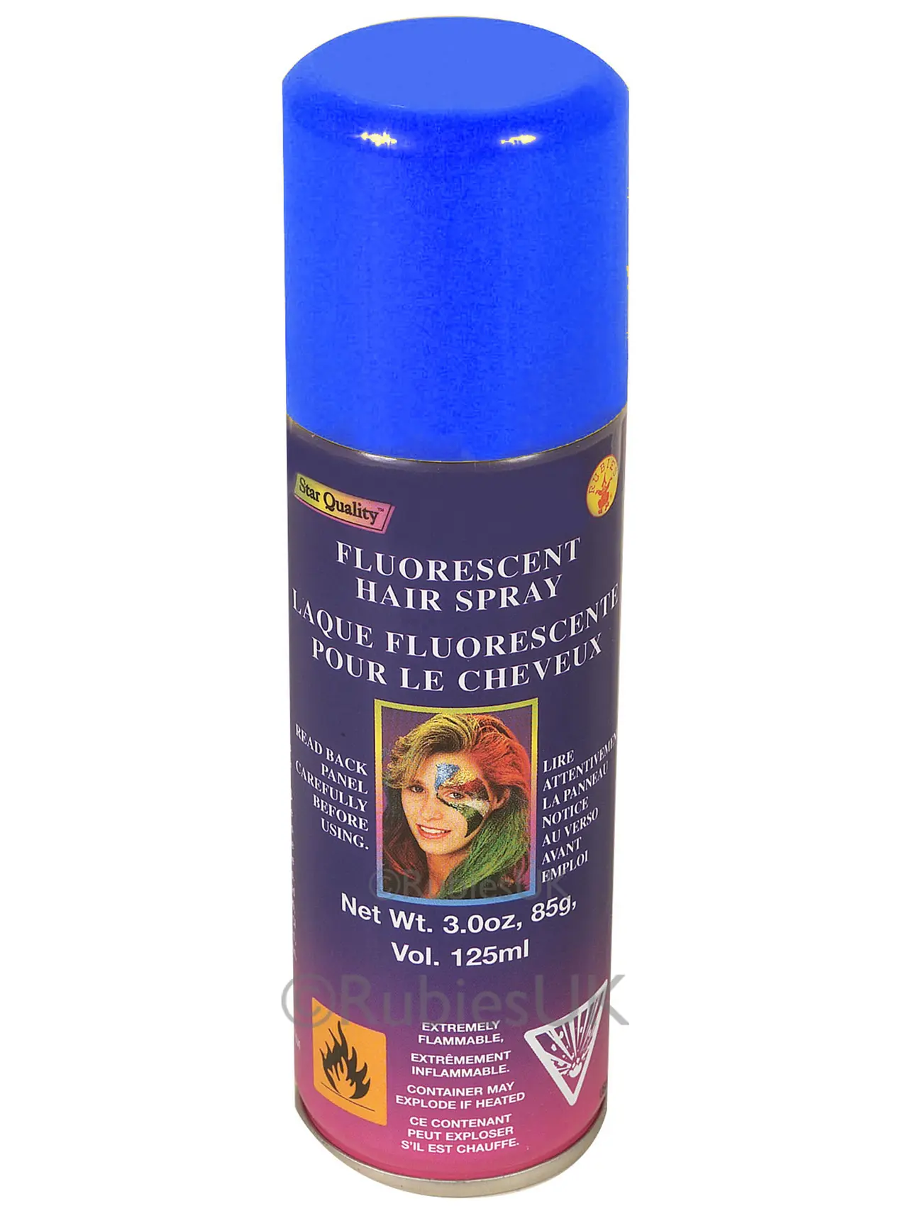 Fluorescerende hårspray, blå