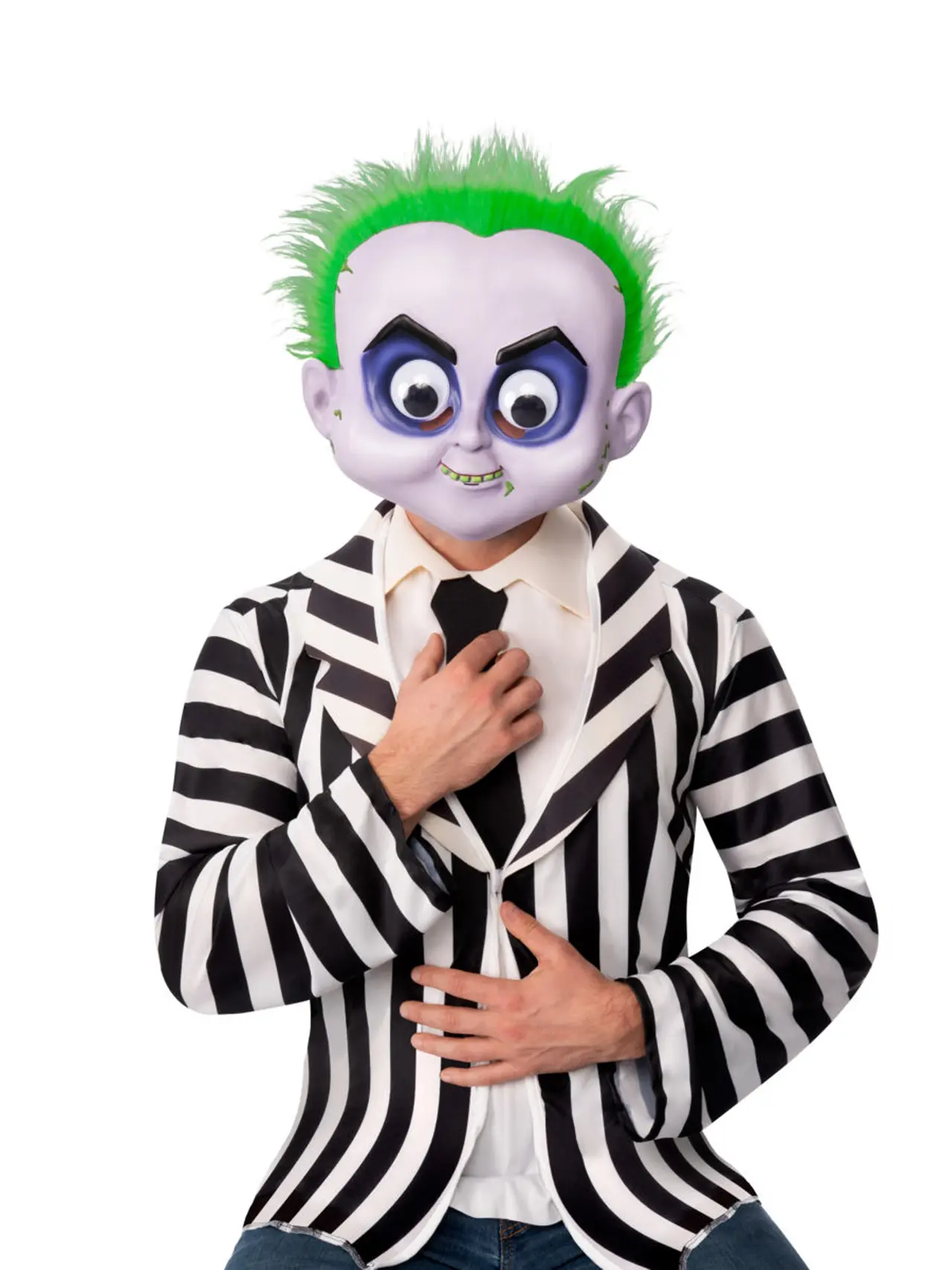 Beetlejuice-maske med vrikkeøjne