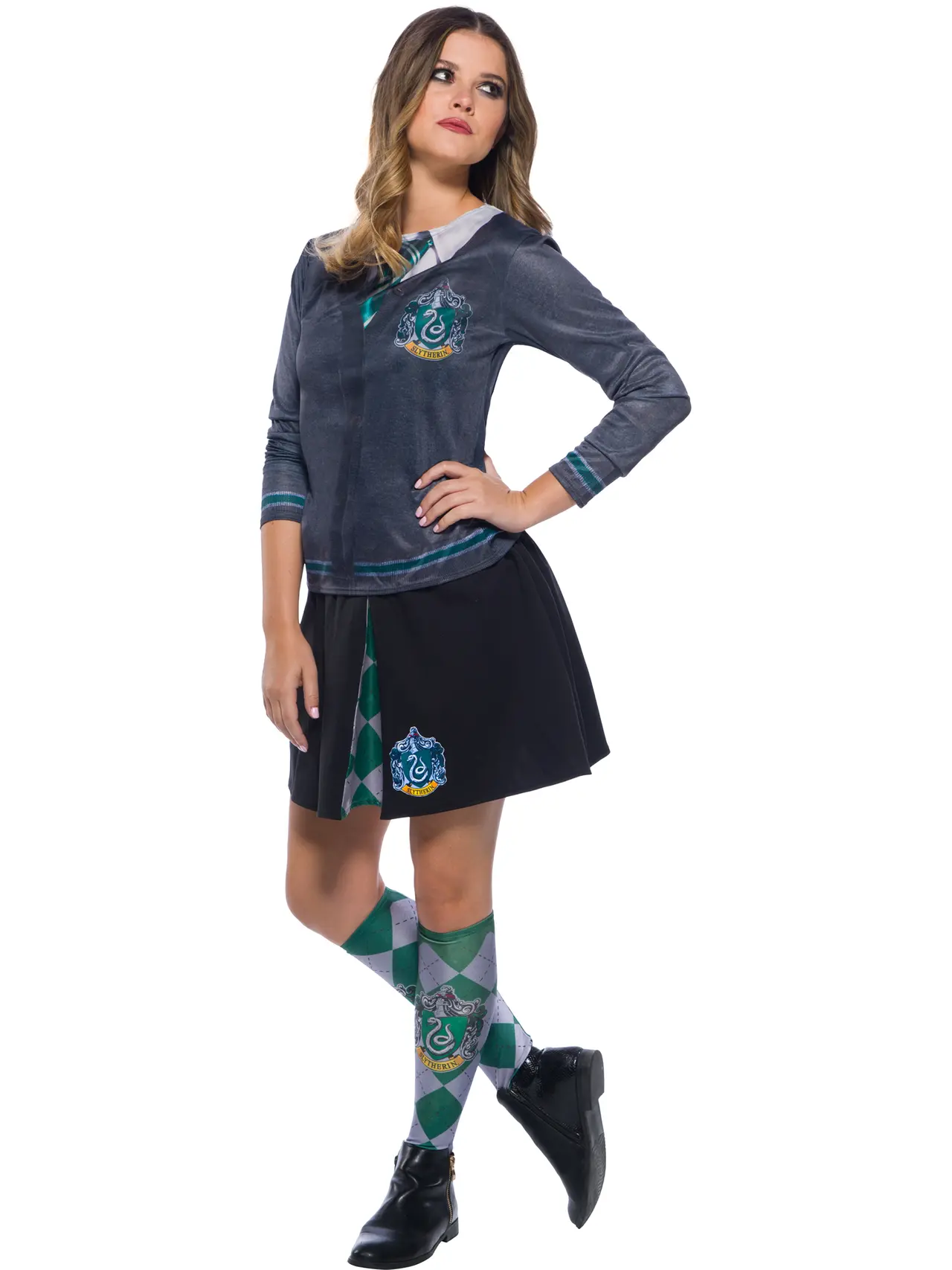 Slytherin-nederdel – kostume til børn og voksne