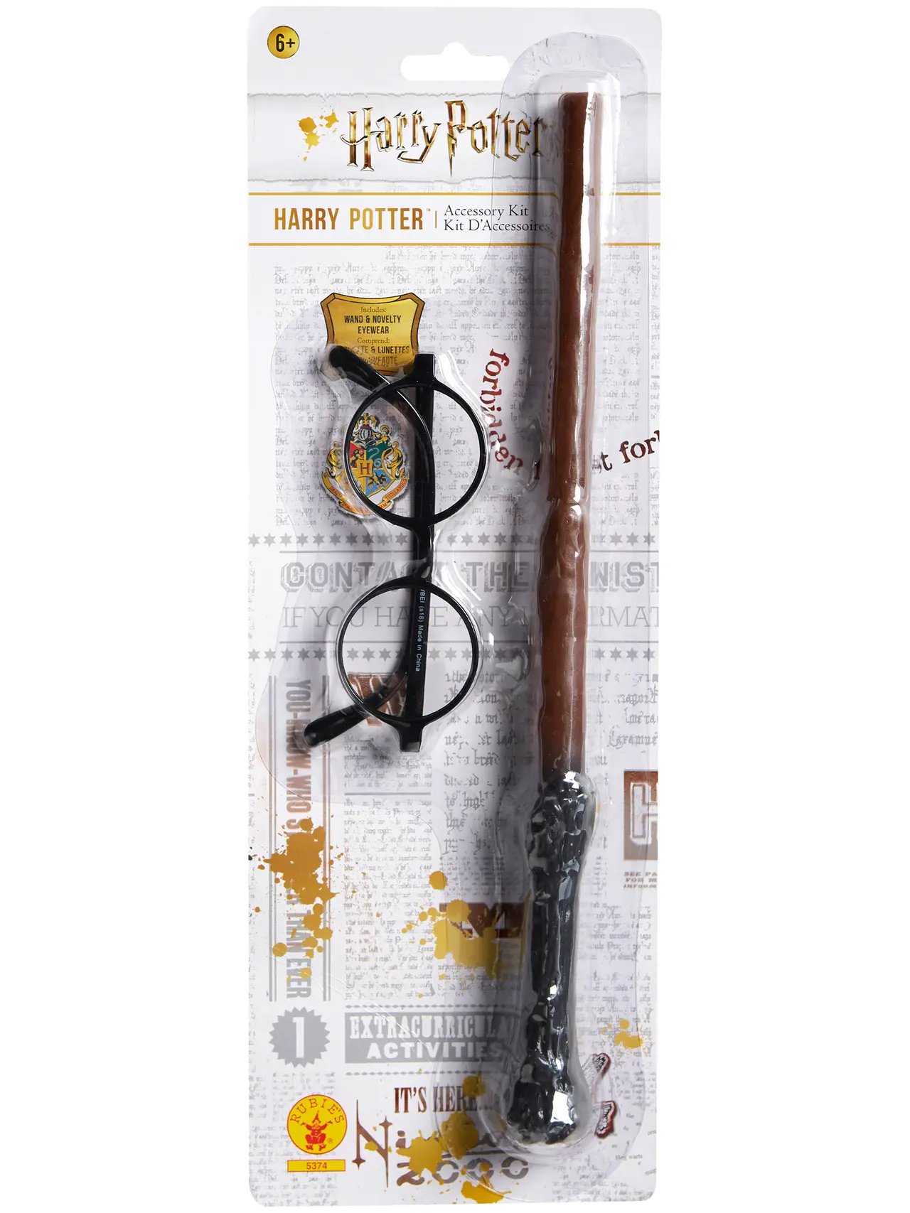 Harry Potter tryllestav og briller