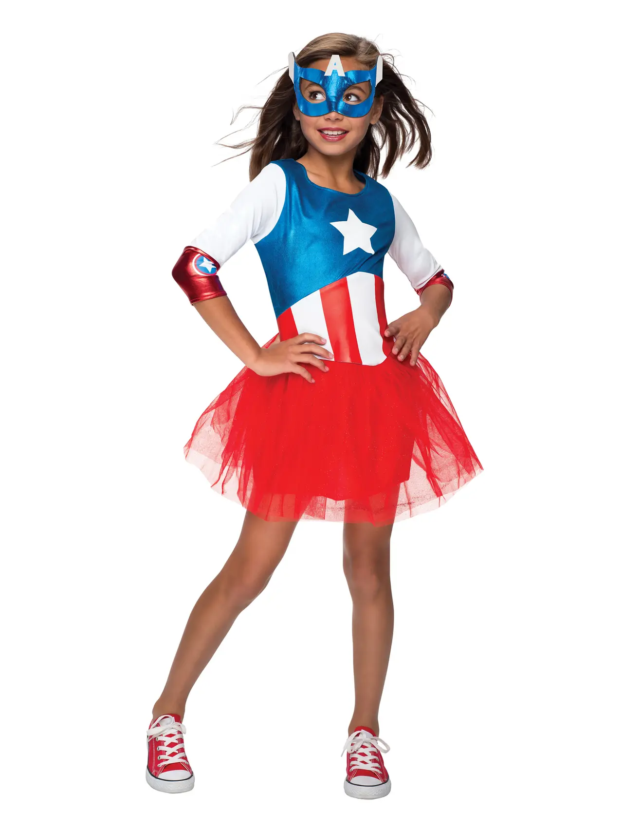 Captain America-kjole Deluxe – kostume til piger