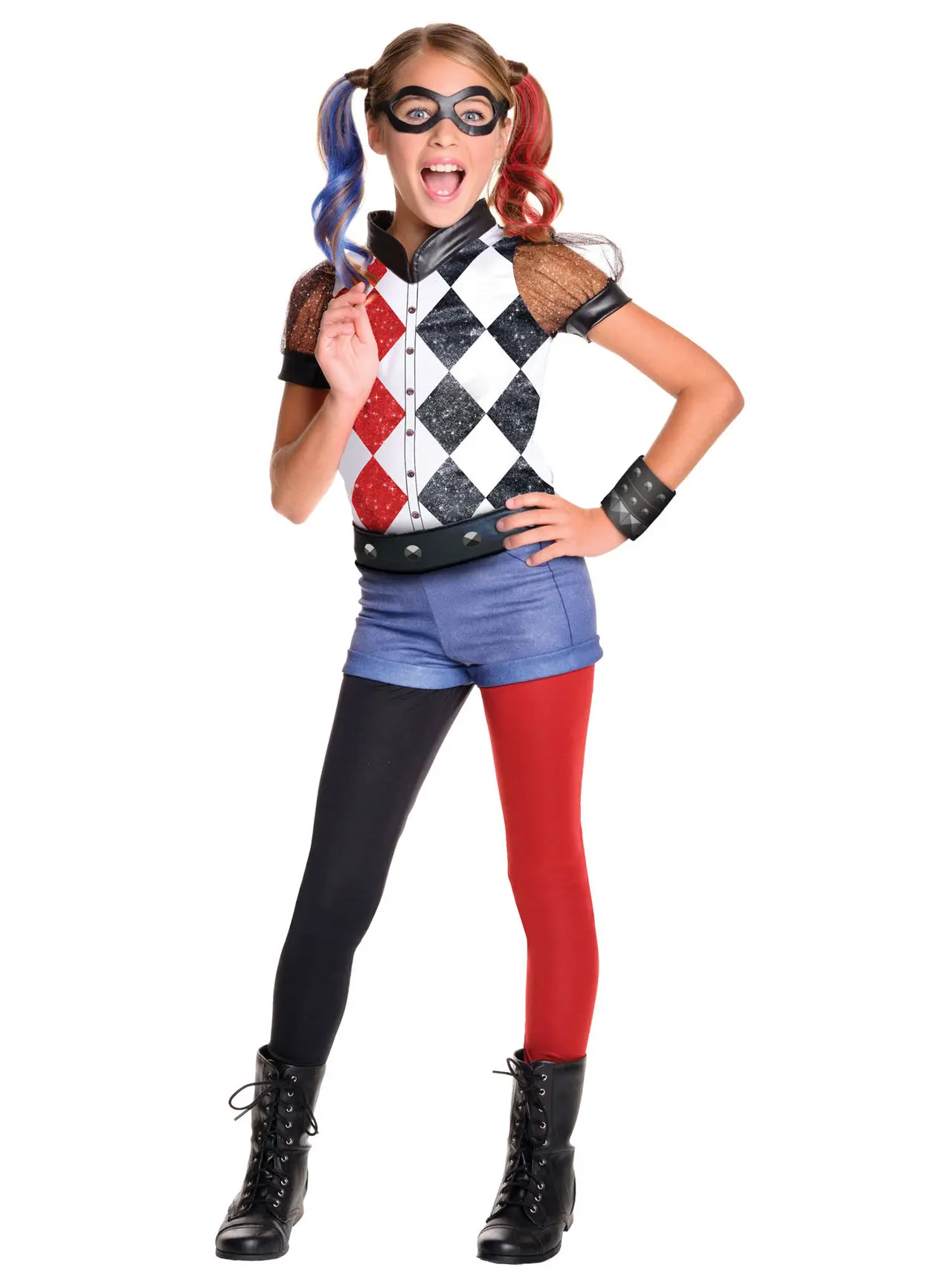Harley Quinn Deluxe – kostume til piger, 3-10 år