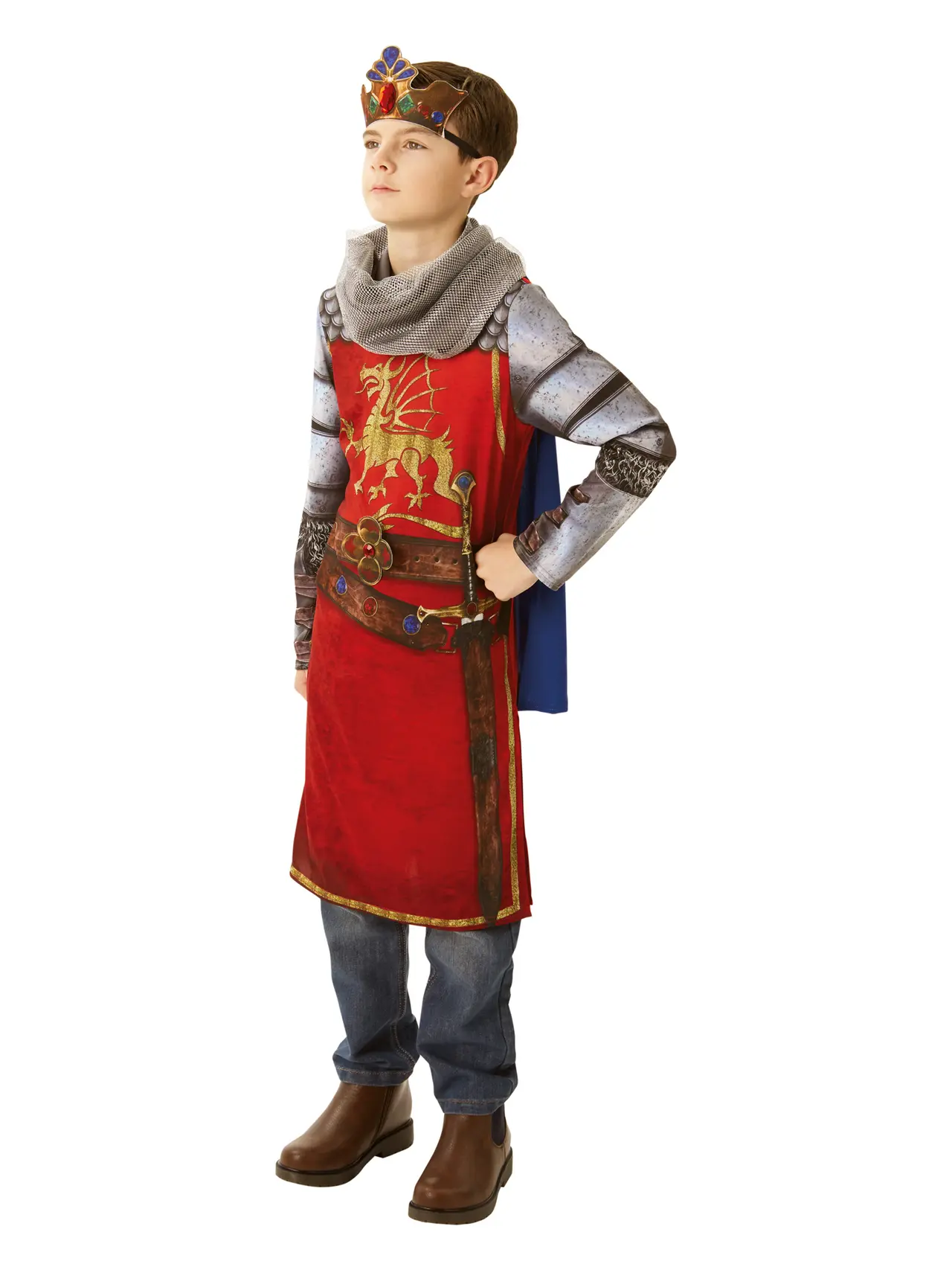 Kong Arthur – kostume til drenge, 9-10 år