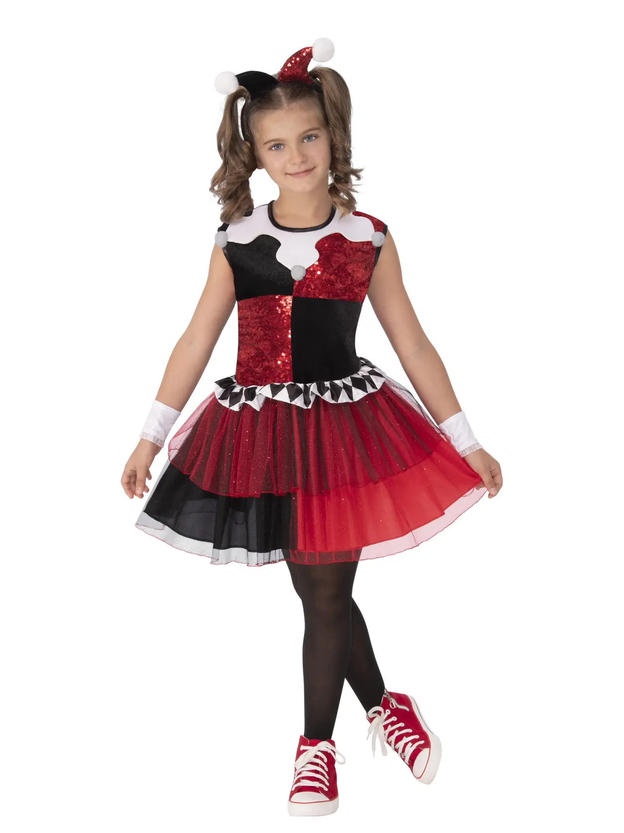 Harley Quinn Deluxe – kostume til piger, 3-12 år