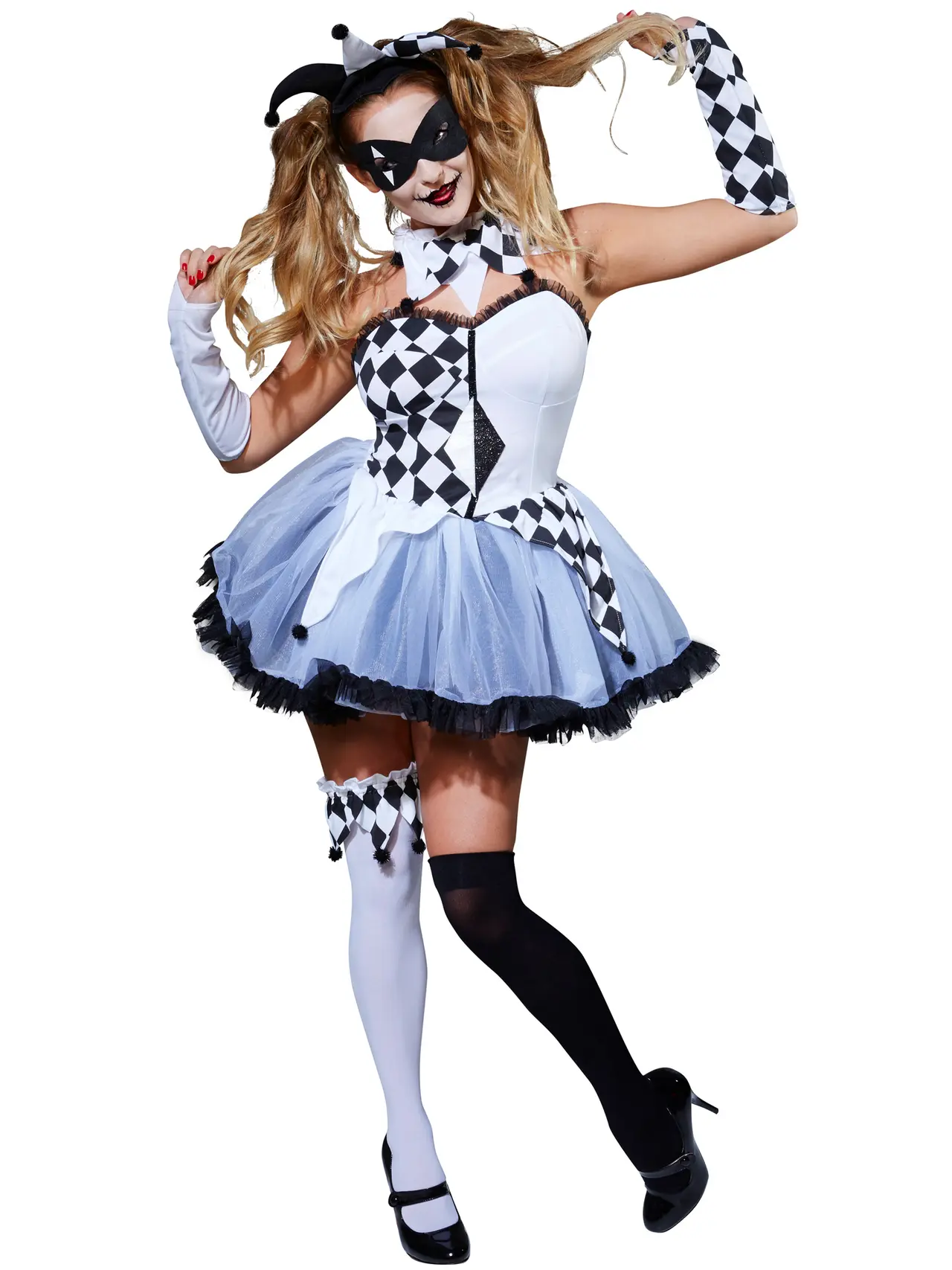 Jesterella-harlekin – kostume til damer