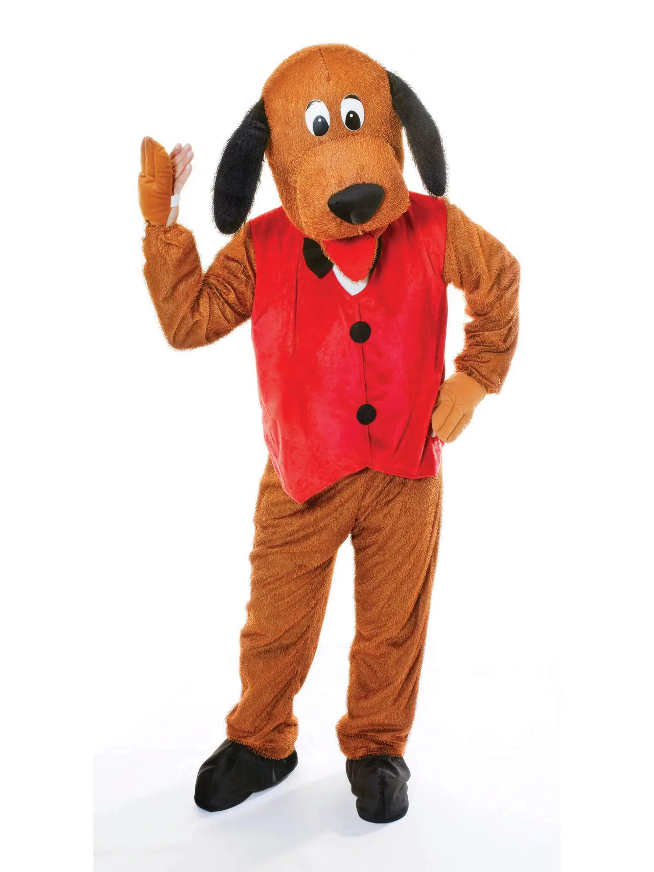 Hund med stort hoved og vest – kostume til voksne