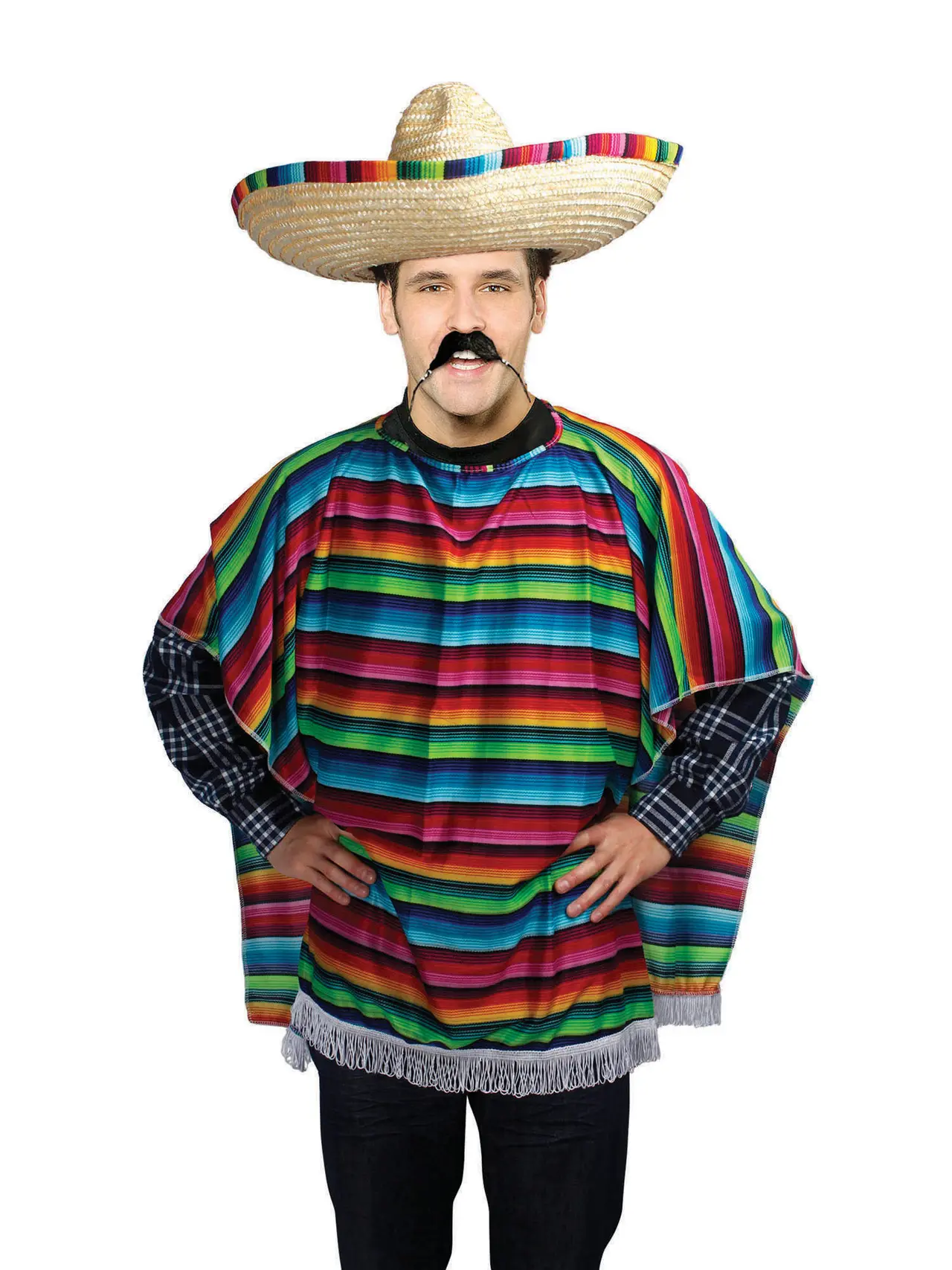 Mexicansk poncho – kostume til voksne