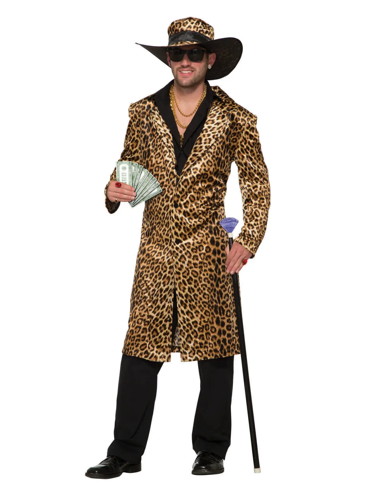 Funky leopard-alfons – kostume til herrer