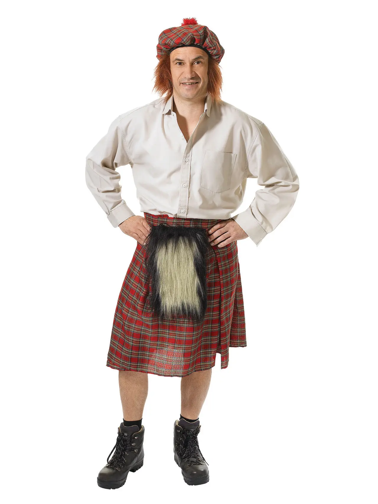 Skotsk kilt med hat – kostume til herrer
