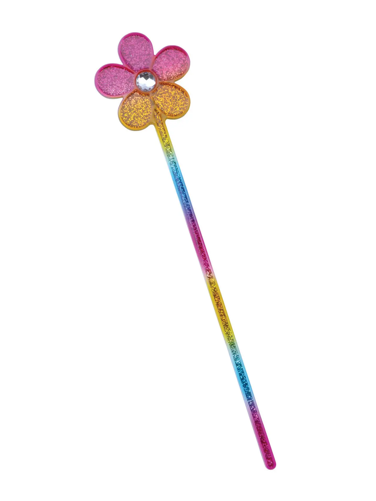 Regnbue-tryllestav med glimmerblomst