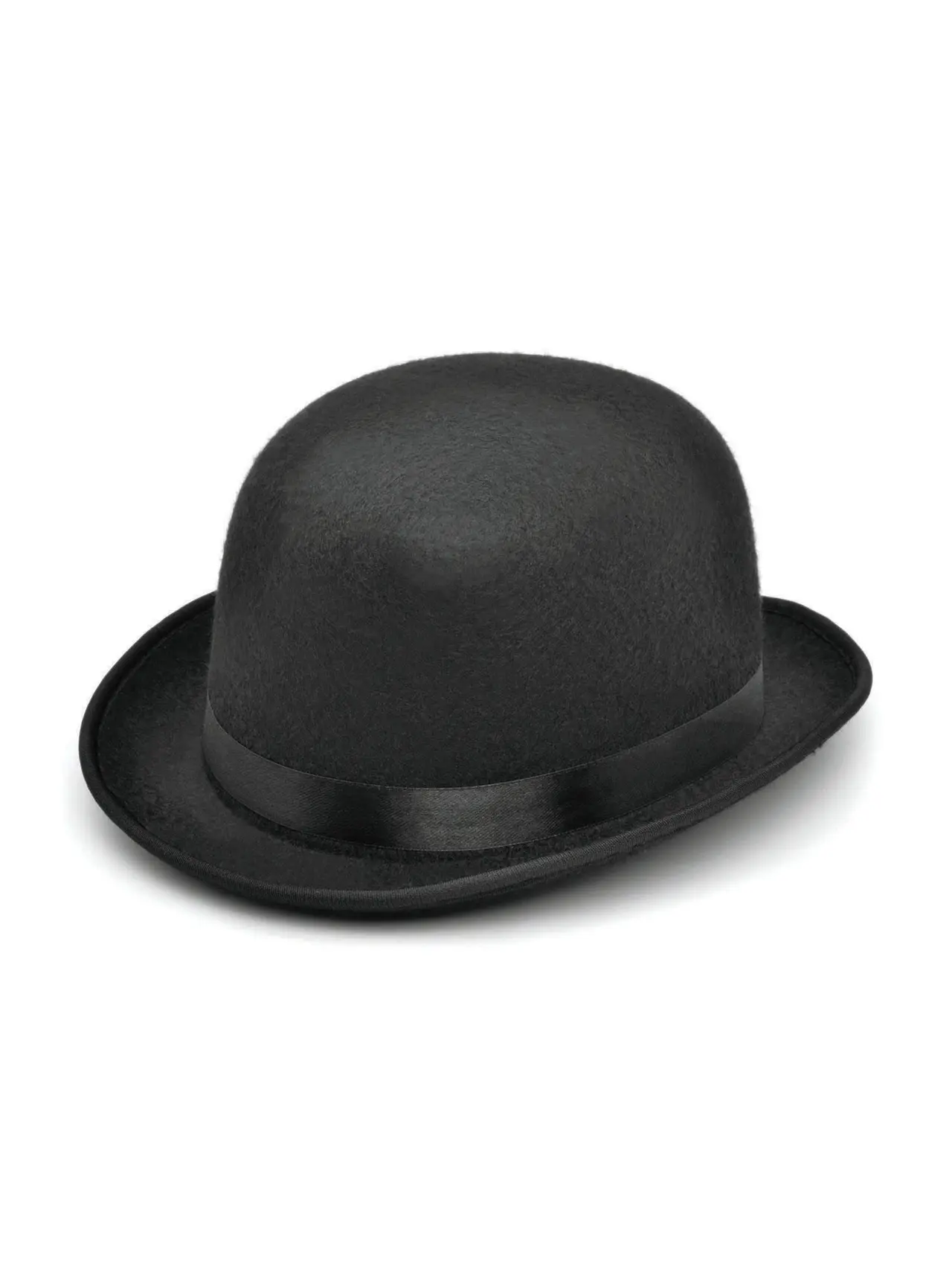 Sort bowlerhat i filt