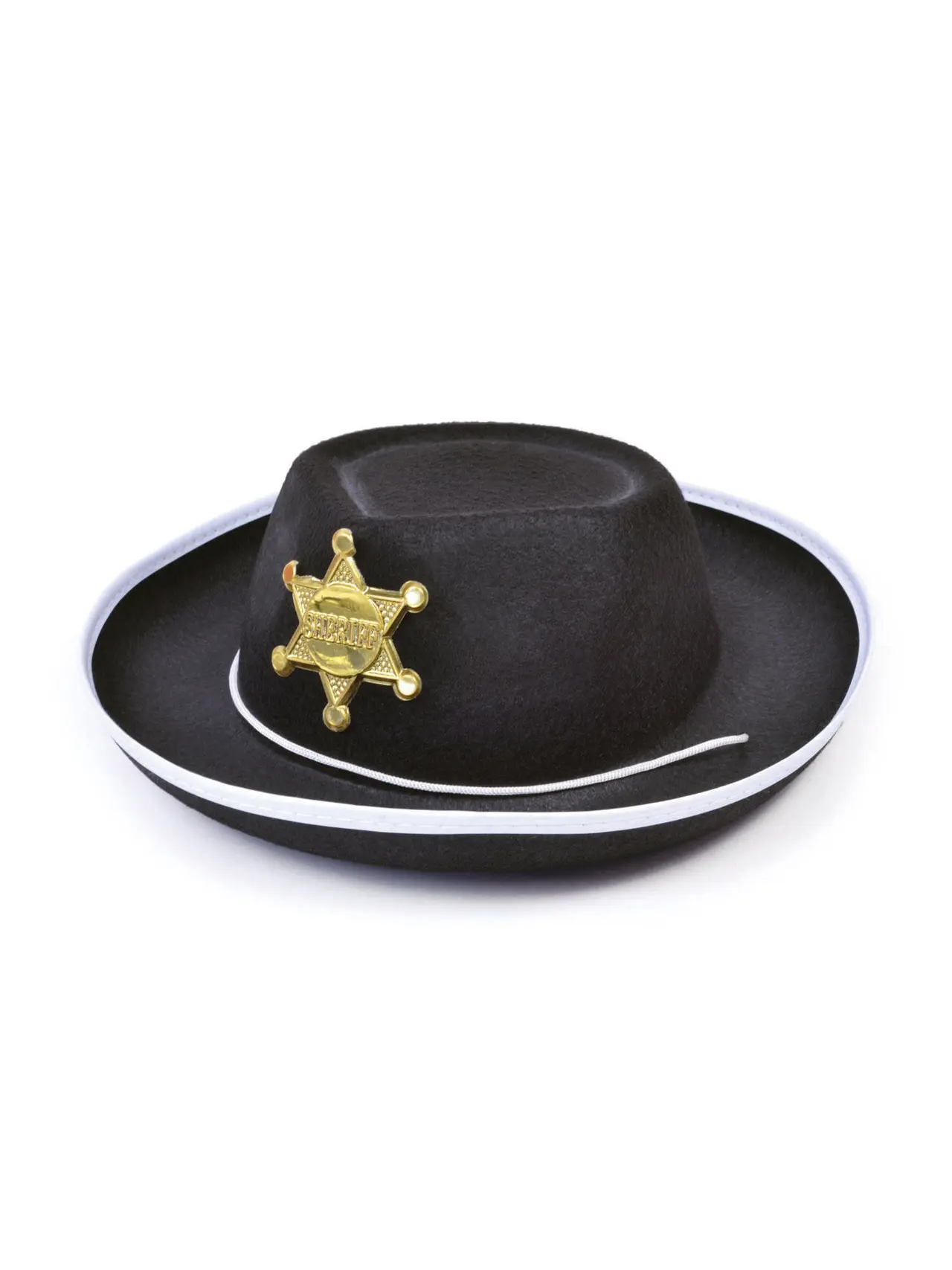 Sort cowboyhat med sheriffstjerne