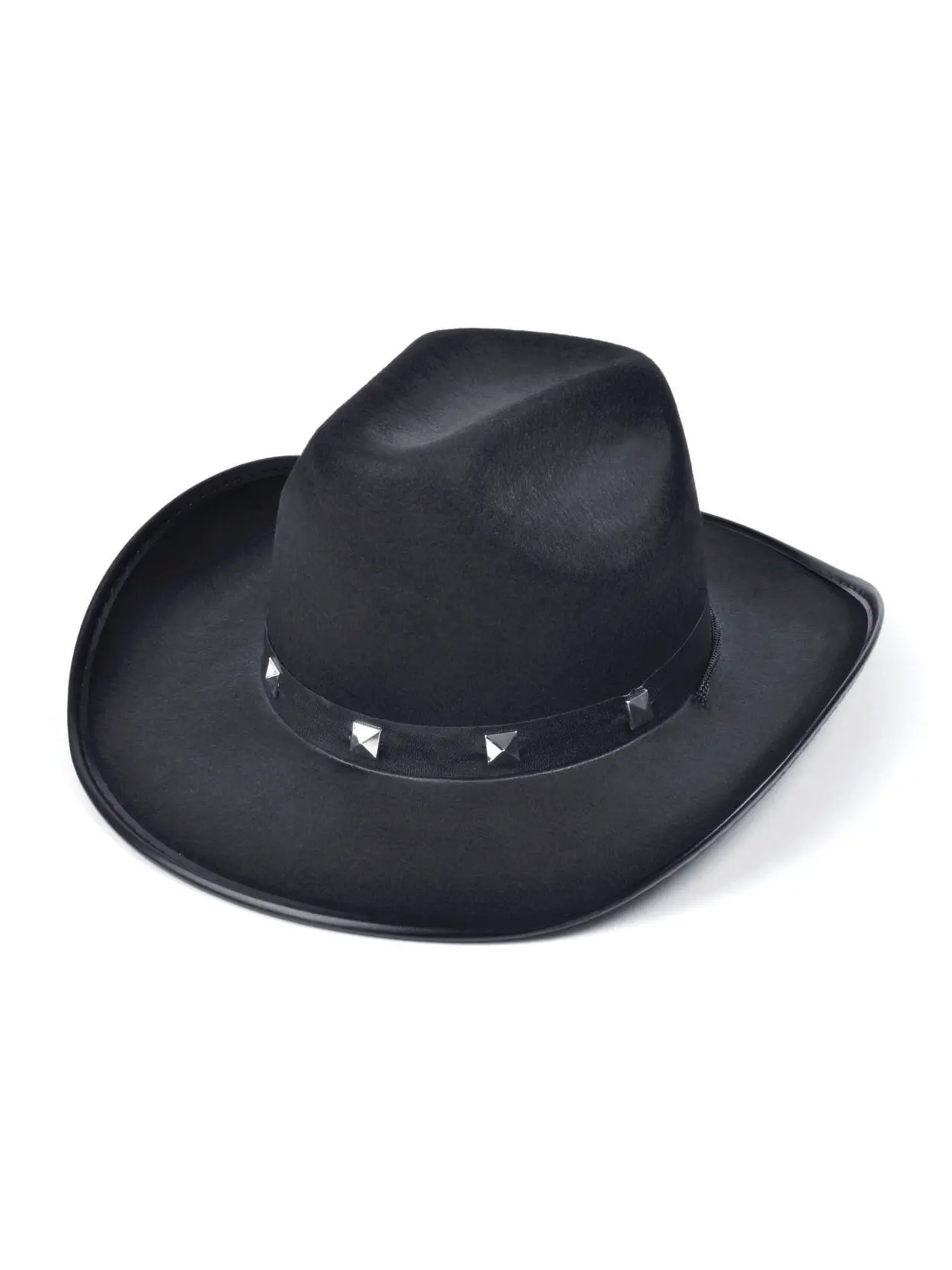 Sort cowboyhat i filt med nitter