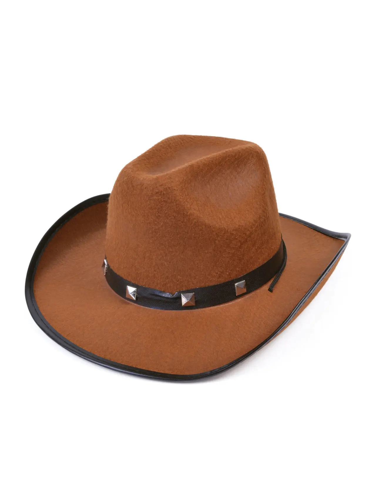 Brun cowboyhat i filt med nitter