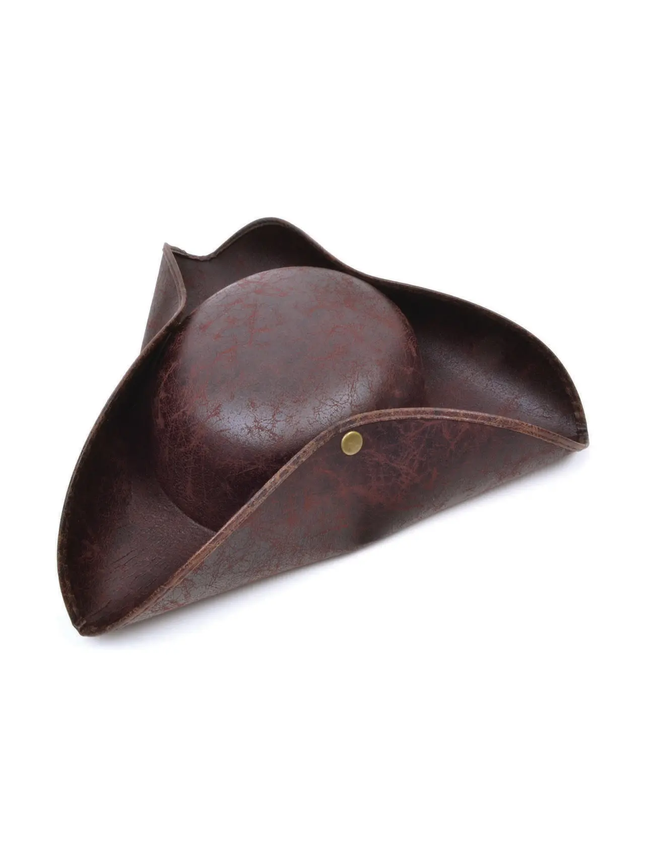 Brun trekantet piratehat med slidt look