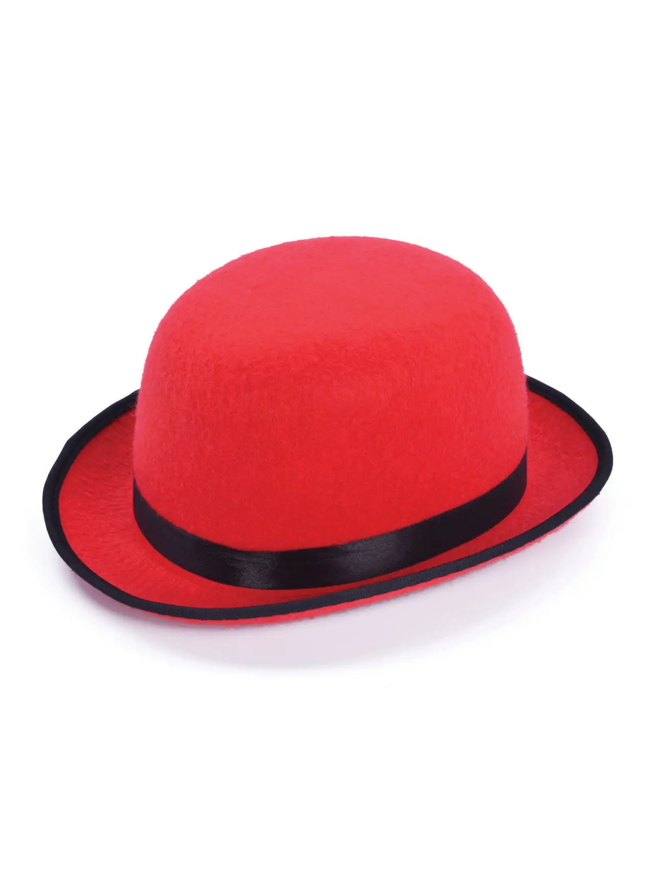 Rød bowlerhat med sort bånd