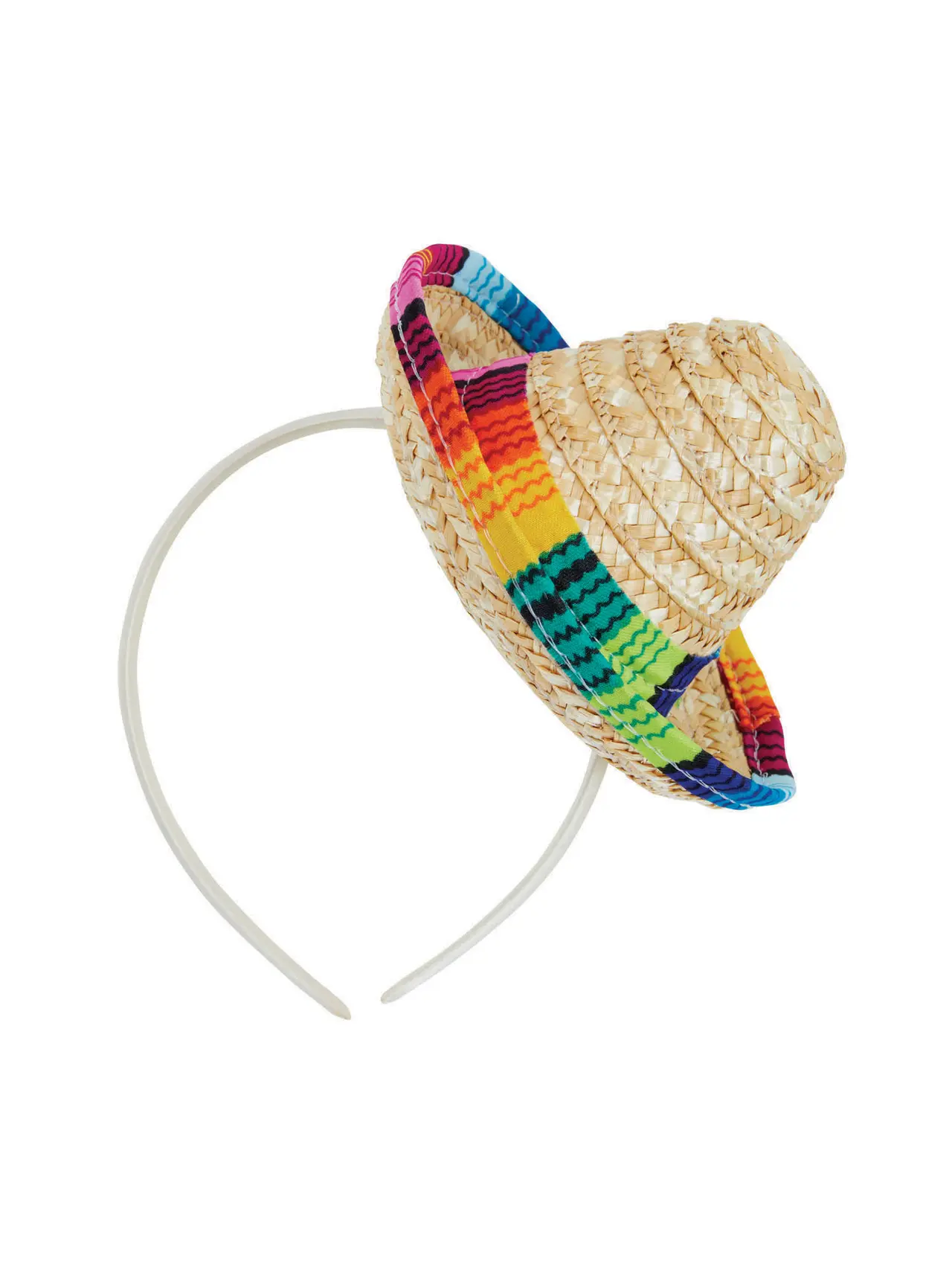 Mini-sombrero i strå på hårbøjle