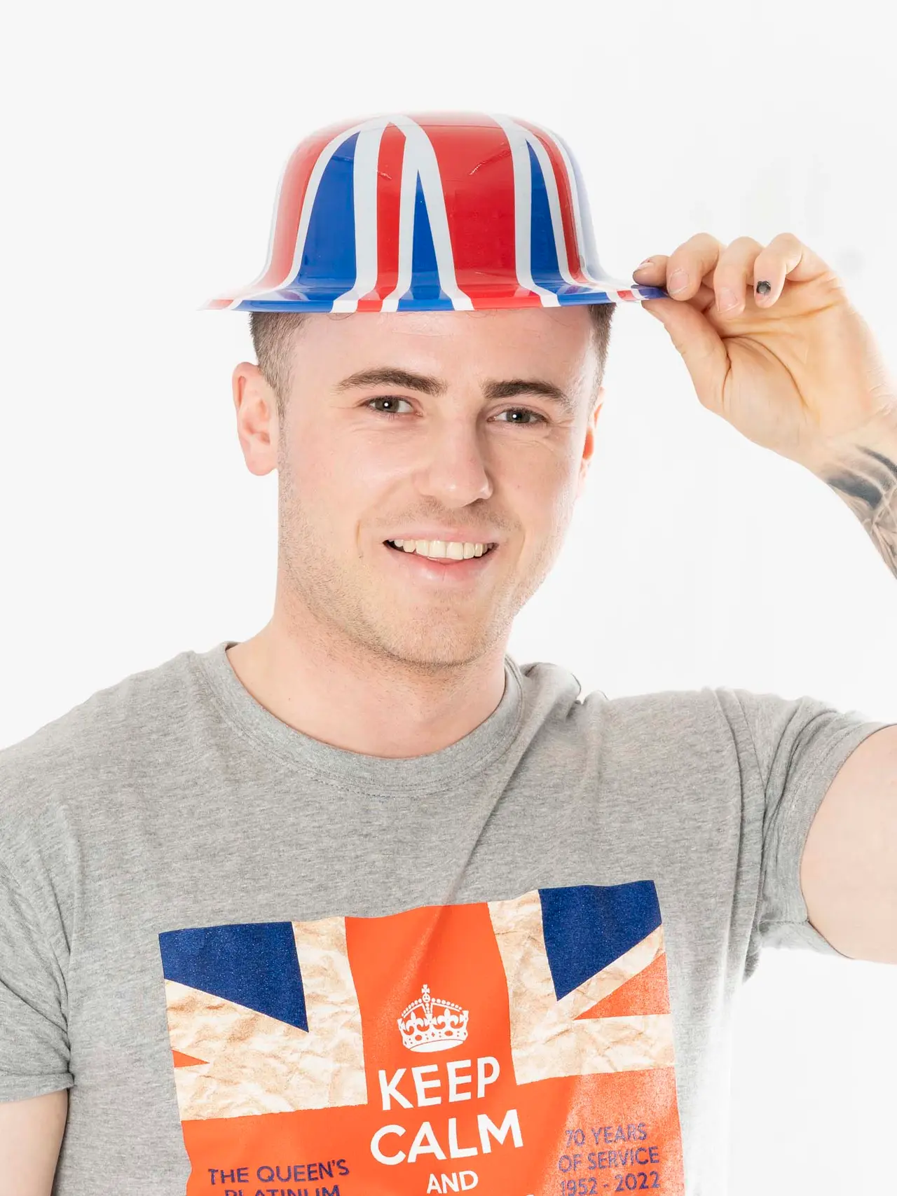 Bowlerhat med britisk flag – 12 stk.