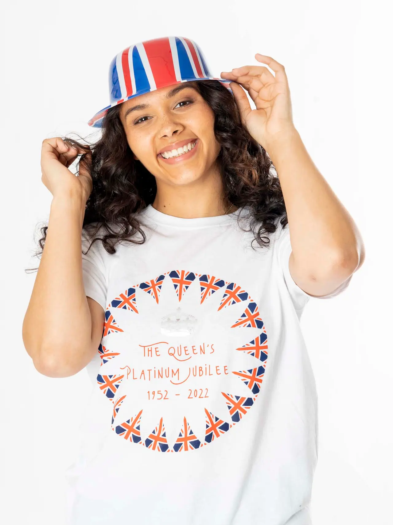 Bowlerhat med britisk flag – 12 stk.