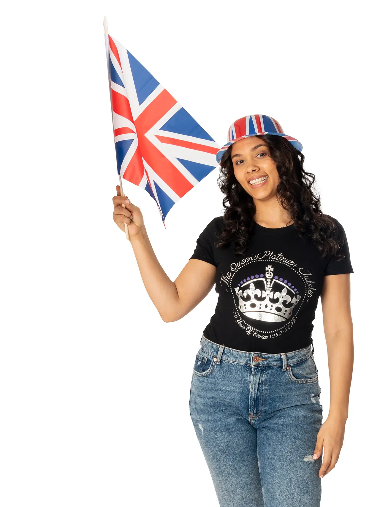 Bowlerhat med britisk flag – 12 stk.