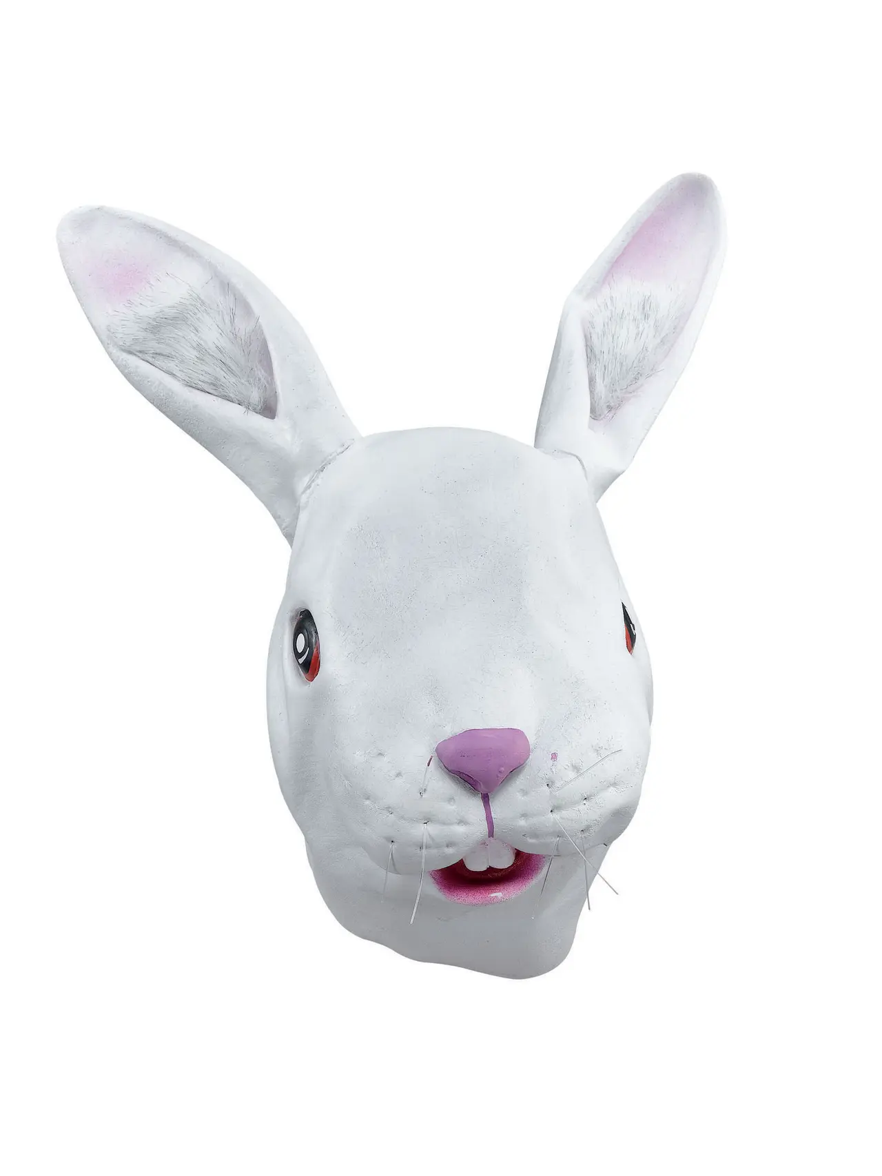 Hvid kaninmaske i gummi
